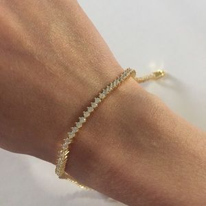 New Vanessa Mooney Gold CZ tennis dainty bracelet
